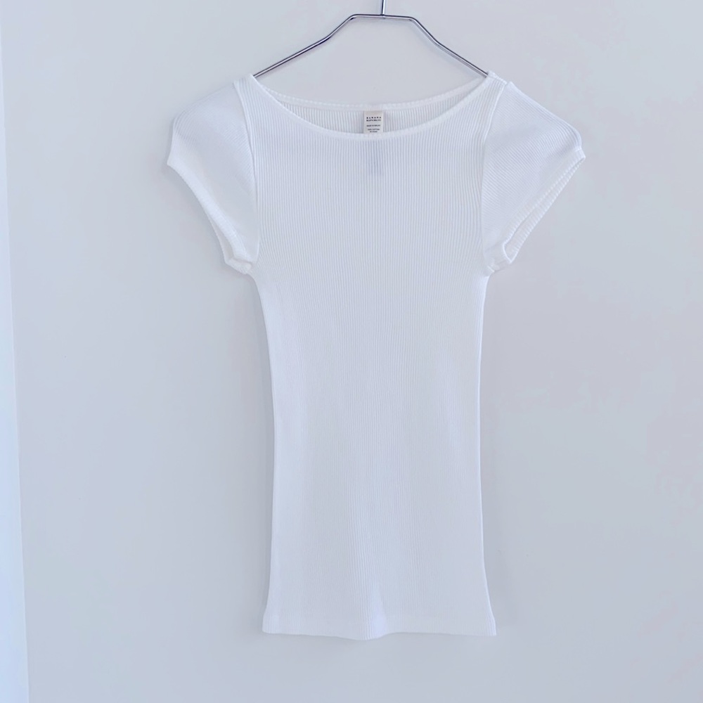 Banana Republic Heavyweight Ribbed Cap Sleeve Tee - Picture 11 of 11